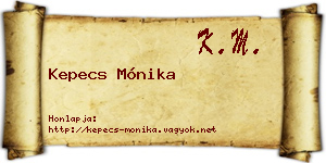 Kepecs Mónika névjegykártya